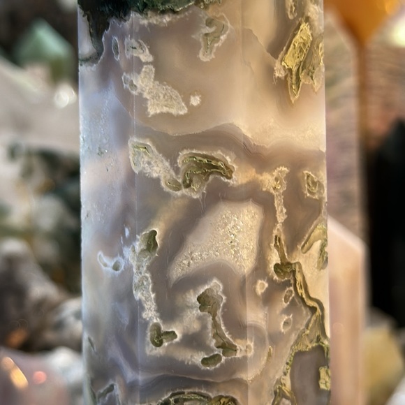 🔥SALE🔥 Moss Agate Crystal Tower With Druzy! - Picture 8 of 11